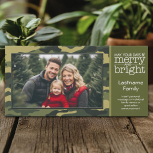 Green Camo Holiday Greeting Card