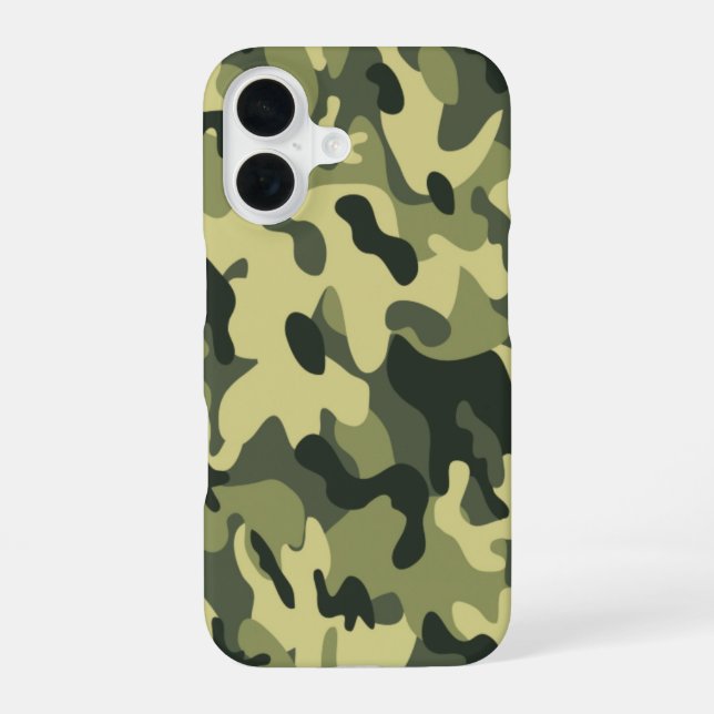 Green Camo iPhone 16 Case (Back)