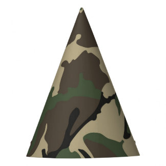 Green Camo Paper Party Hats