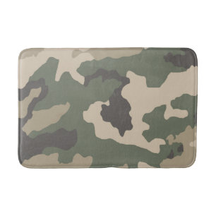 Green Camo Pattern Bath Mat