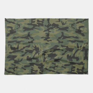 Green camo pattern kitchen towel