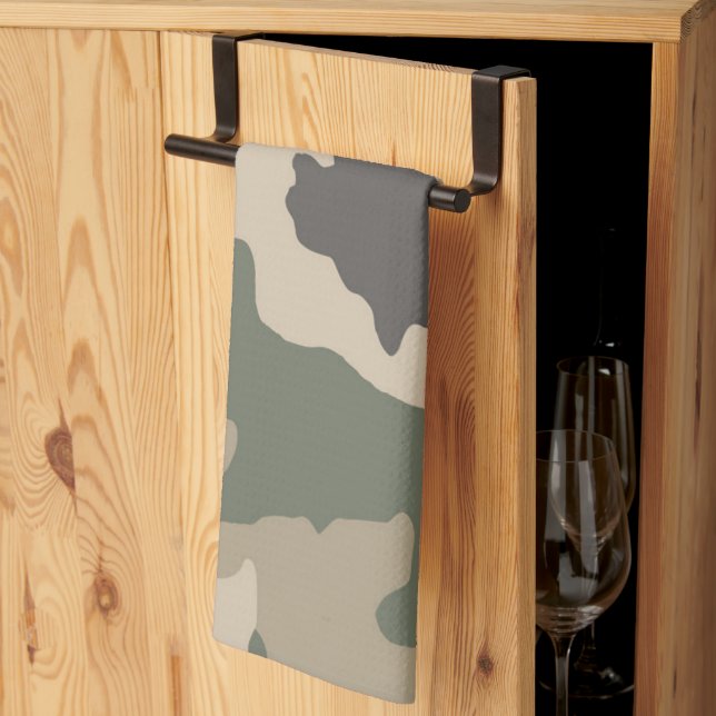 Green Camo Pattern Kitchen Towel (Thirds Fold)