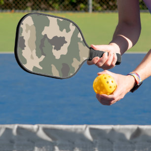 Green Camo Pattern Pickleball Paddle