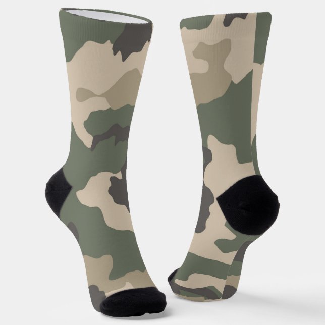 Green Camo Pattern Socks (Angled)