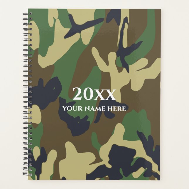 Green Camo Planner Notebook (Front)