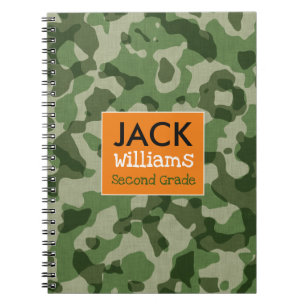 Green Camo School Notebook