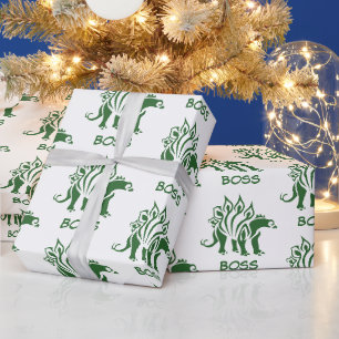 Green Camo Stegosaurus Spiked Dinosaur Wrapping Paper
