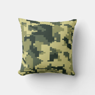 Green Camo Throw Pillow