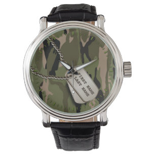 Green Camo w/ Dog tags Watch