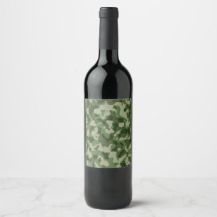 Green Camo Wine Label
