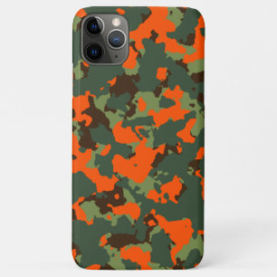 Green Camo with Safety Blaze Orange iPhone 11 Pro Max Case