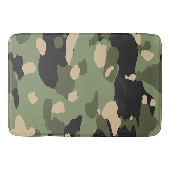 Green Camou  Bath Mat (Front)