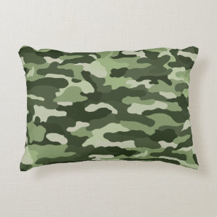 Green Camouflage Accent Pillow