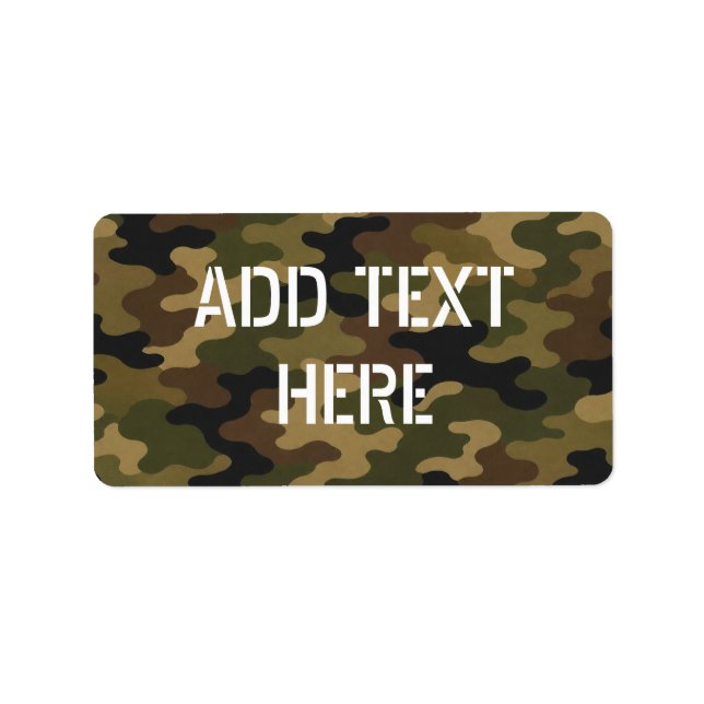 Green Camouflage Army Military Labels (Front)