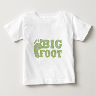 Green camouflage Bigfoot text Baby T-Shirt