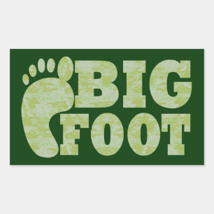 Green camouflage Bigfoot text Sticker