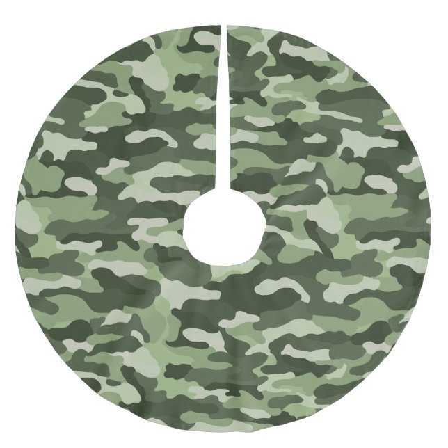 Green Camouflage Brushed Polyester Tree Skirt (Front)