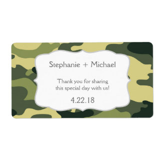 Green Camouflage Camo Water Bottle Favour