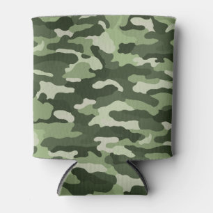 Green Camouflage Can Cooler