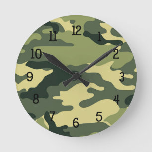 Green Camouflage Clock boy bedroom nursery CAMO