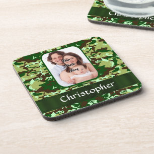 Green camouflage coaster