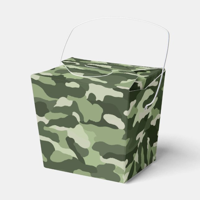 Green Camouflage Favor Box (Front Side)