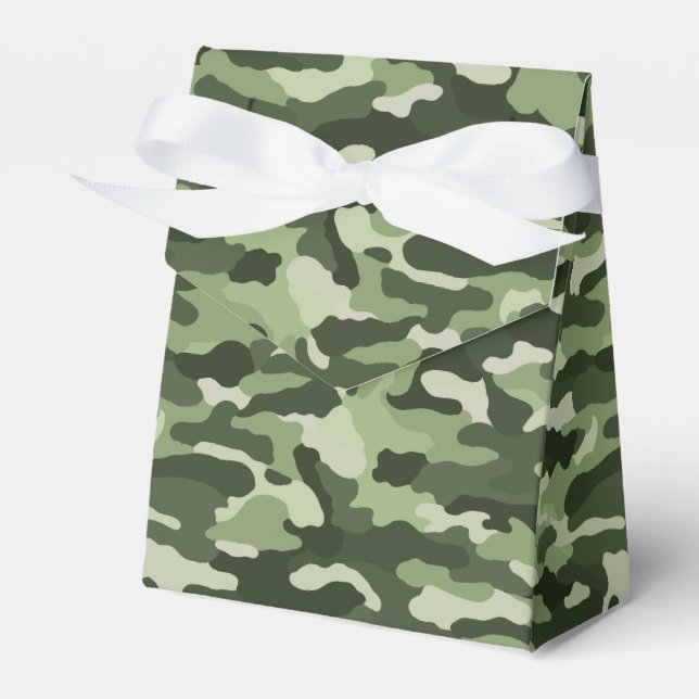 Green Camouflage Favor Box (Front Side)