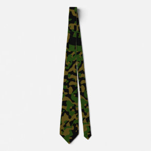 Green Camouflage in Olive and Black Tie