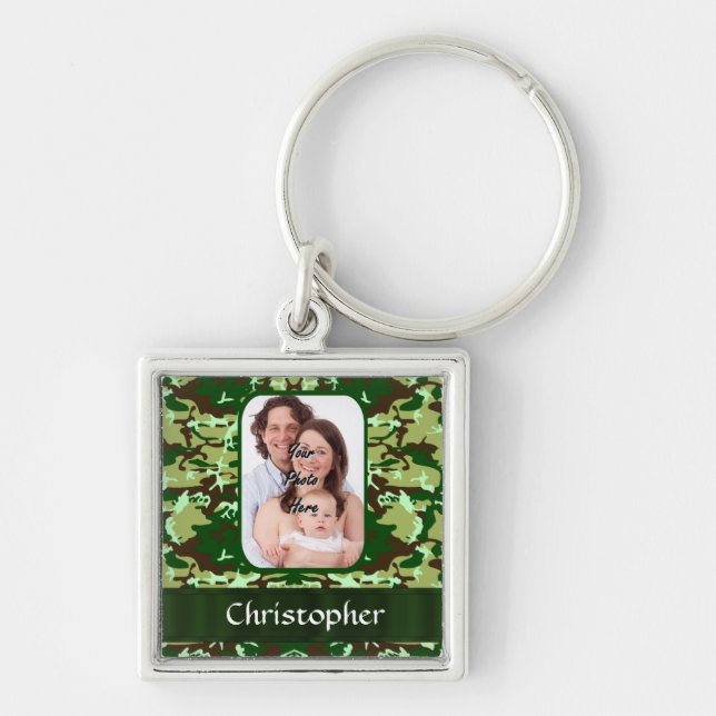 Green camouflage keychain (Front)