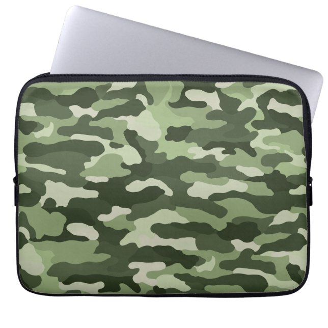 Green Camouflage Laptop Sleeve (Front)