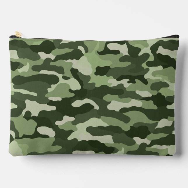 Green Camouflage Large Accessory Pouch (Front)