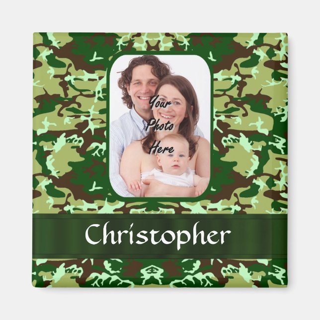 Green camouflage magnet (Front)