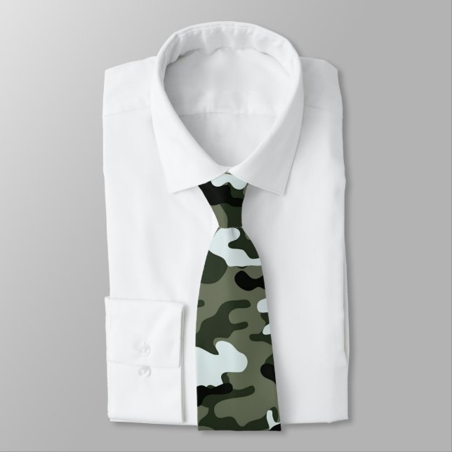 Green Camouflage Men's Tie (Tied)