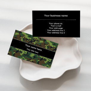 Green Camouflage, Military, Army Business Card