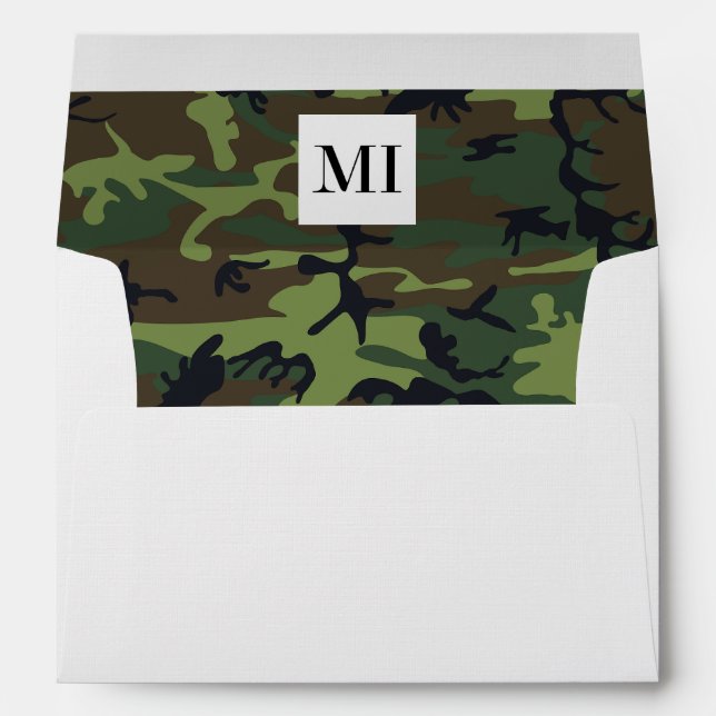 Green Camouflage, Military, Army Envelope (Back (Bottom))