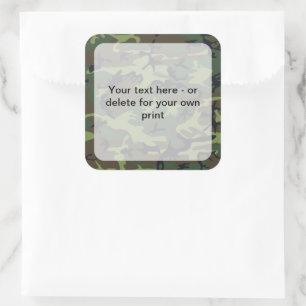 Green Camouflage, Military, Army Square Sticker
