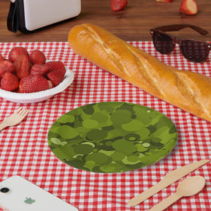 Green Camouflage Paper Plate