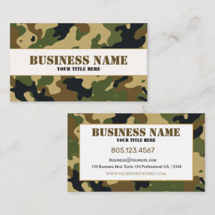 Green Camouflage Pattern Business Card
