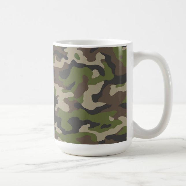 Green Camouflage Pattern Coffee Mug (Right)