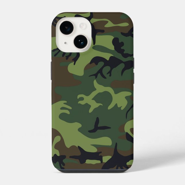Green Camouflage Pattern iPhone Case (Back)