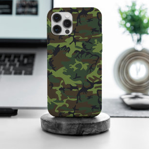 Green Camouflage Pattern, Military Pattern, Army iPhone 15 Pro Max Case