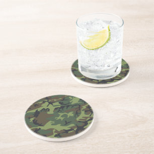 Green Camouflage Pattern, Military Pattern, Army Coaster