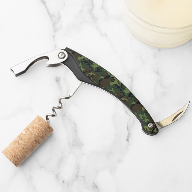 Green Camouflage Pattern, Military Pattern, Army Corkscrew (Front)