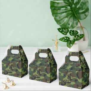 Green Camouflage Pattern, Military Pattern, Army Favor Box