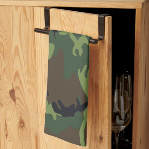 Green Camouflage Pattern, Military Pattern, Army Kitchen Towel