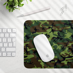 Green Camouflage Pattern, Military Pattern, Army Mouse Pad