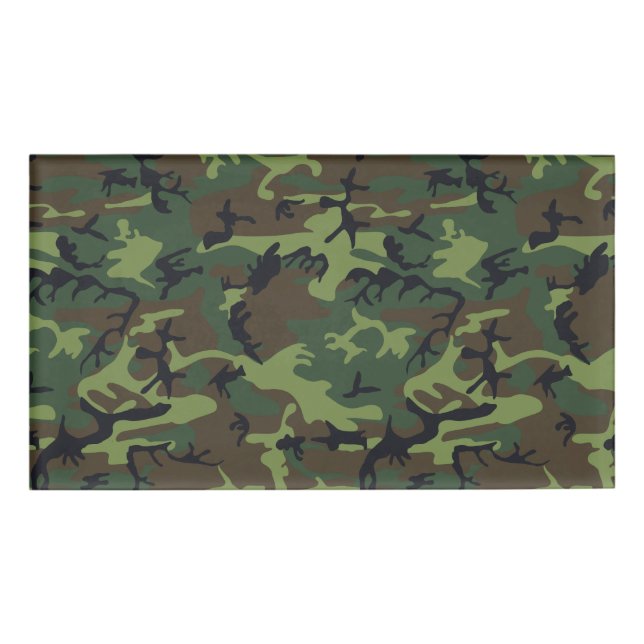 Green Camouflage Pattern, Military Pattern, Army Name Tag (Front)