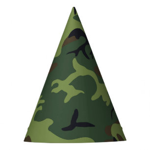 Green Camouflage Pattern, Military Pattern, Army Party Hat