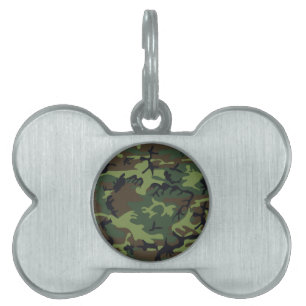 Green Camouflage Pattern, Military Pattern, Army Pet ID Tag