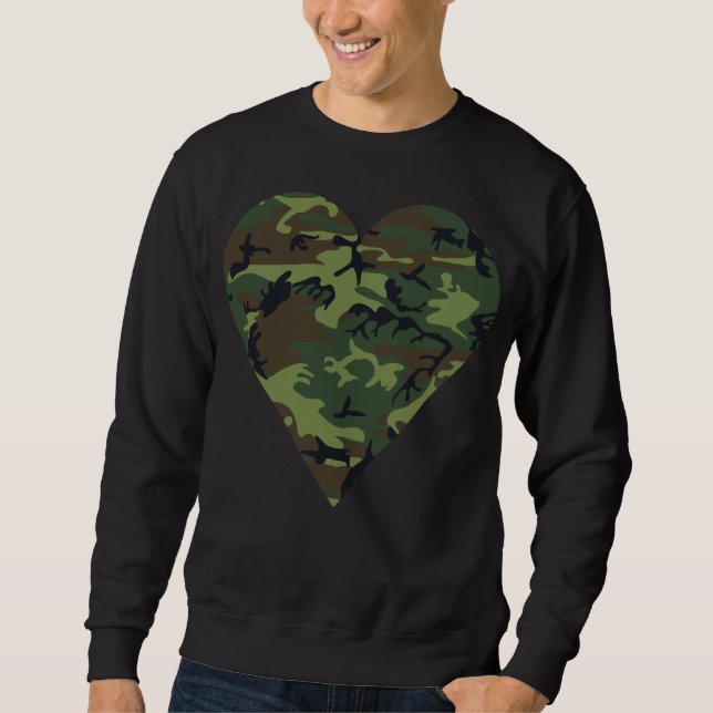 Green Camouflage Pattern, Military Pattern, Army Sweatshirt (Front)
